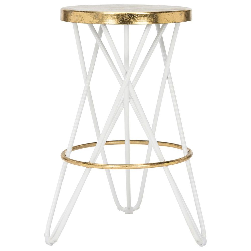 Safavieh Lorna Counter Stool in White and Gold, , large