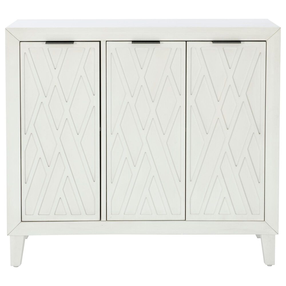 Linon Home Decor Miles 3-Door Accent Cabinet in Antique White, , large