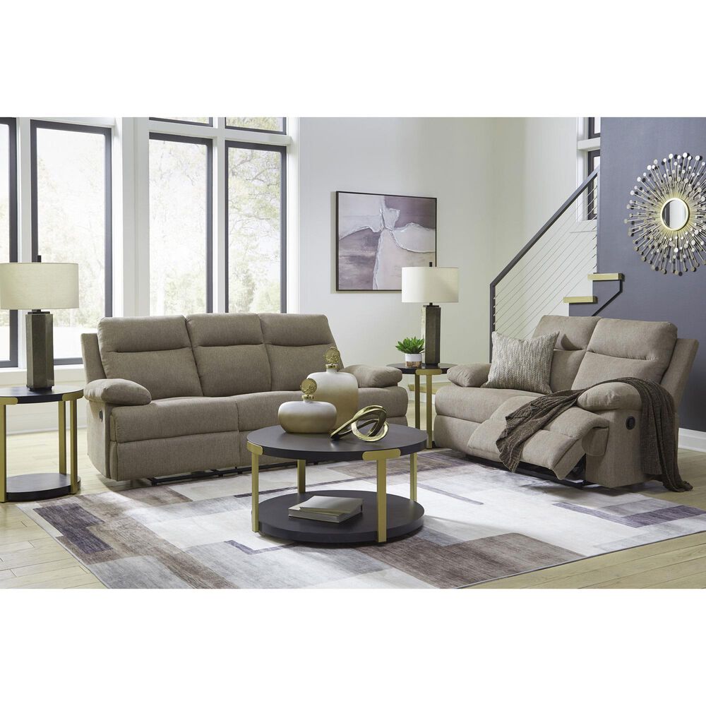 Ashley Side-Swipe Manual Reclining Loveseat in Mocha, , large