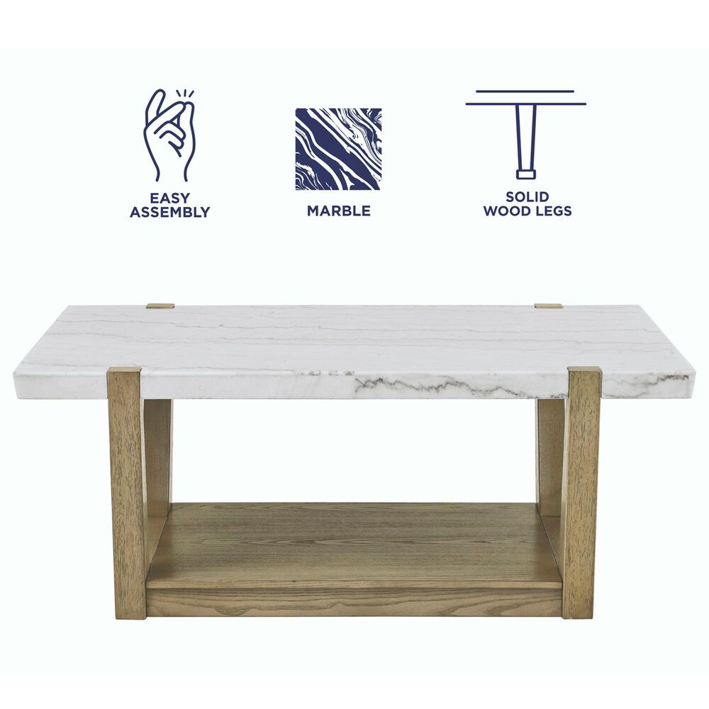 Crystal City Perth Cocktail Table in Weathered Sand and White, , large