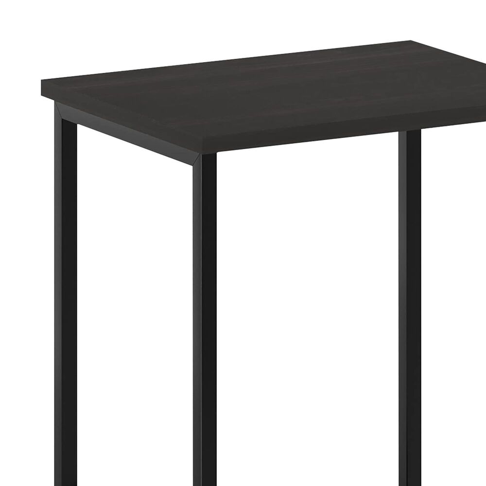 HOMLUX 2-Tier End Table with Open Shelf Storage Display in Espresso, , large