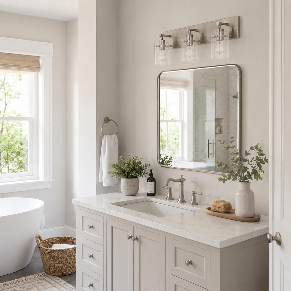 Vaxcel Northfield 3-Light Bathroom Vanity in Satin Nickel, , large