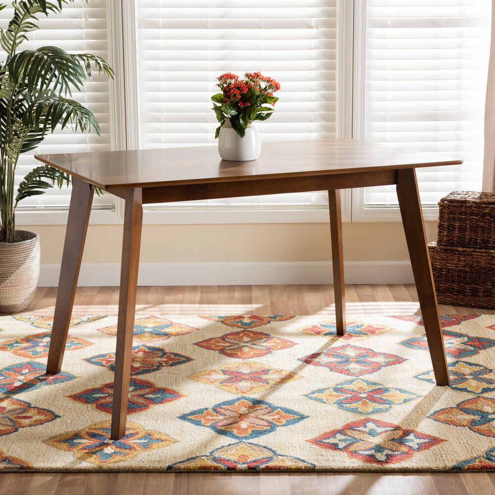 Baxton Studio Maila Dining Table in Walnut Brown - Table Only, , large