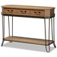Baxton Studio Kellyn 3-Drawer Console Table in Oak Brown/Black, , large