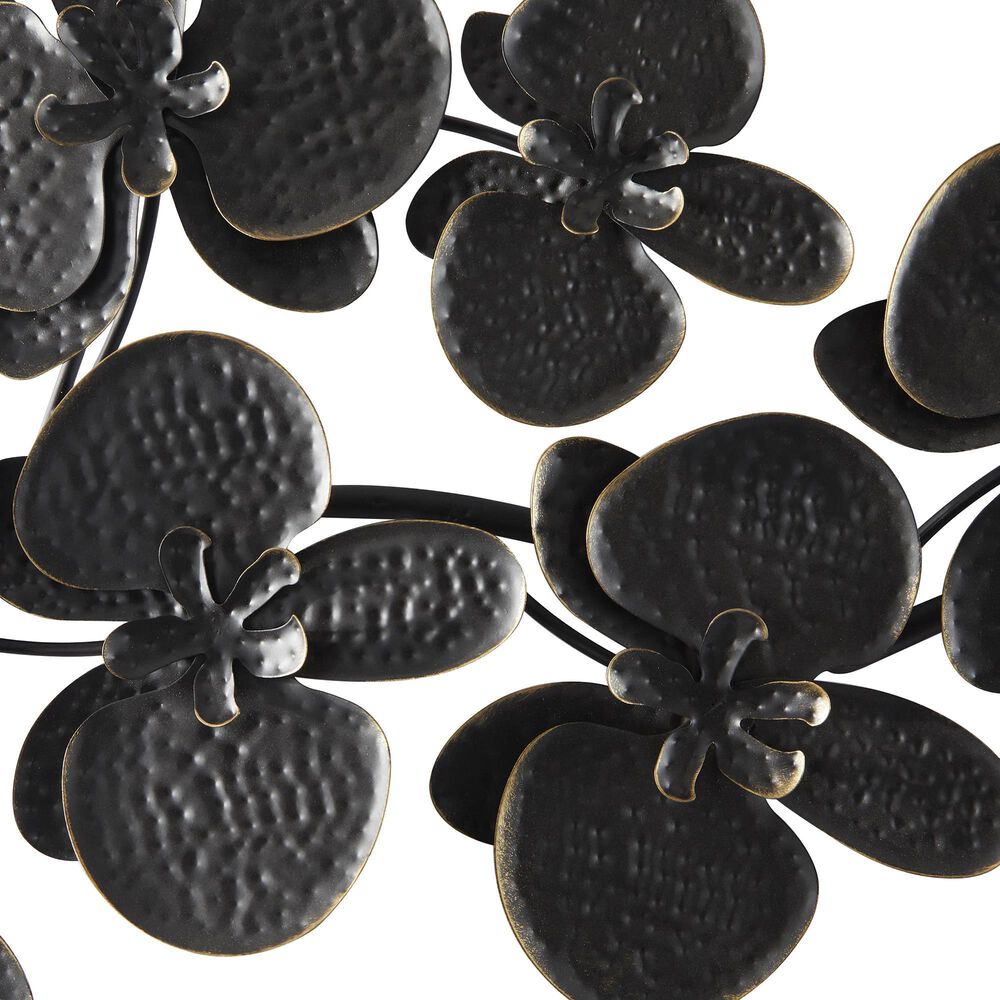 Maple and Jade 60&quot; x 36&quot; Orchid Floral Wall Decor with Stem in Matte Black, , large