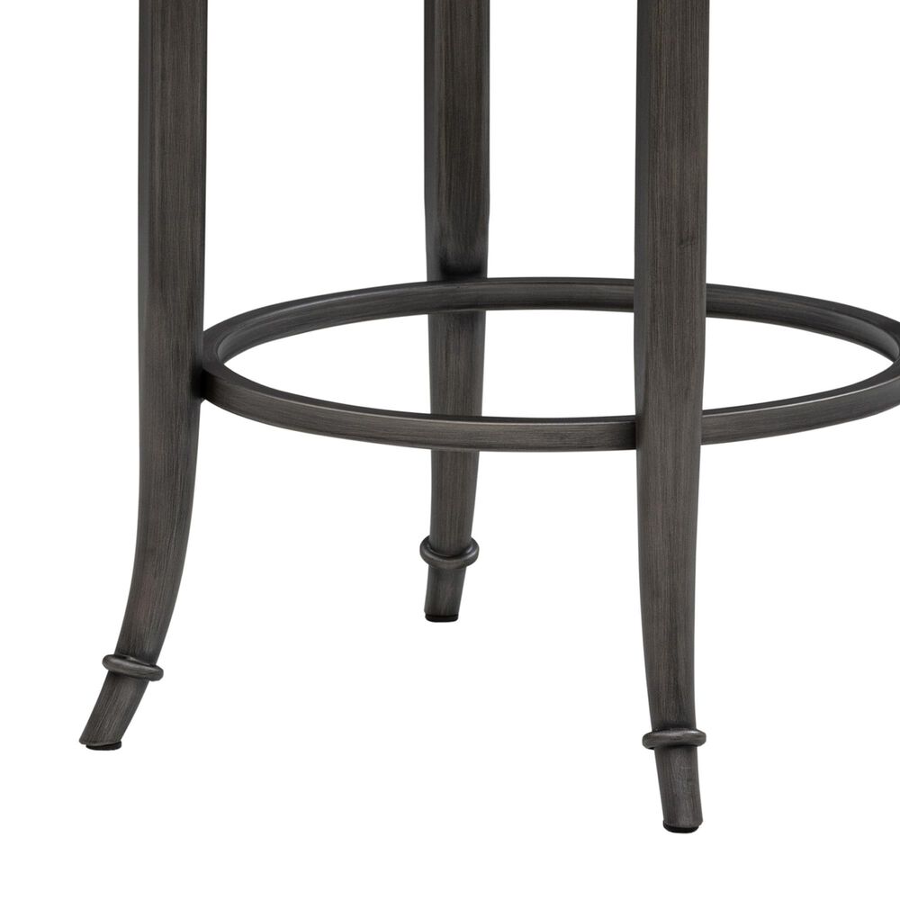 Armen Living Torres Counter Height Stool with Night Life Blue Upholstery in Antique Pewter, , large