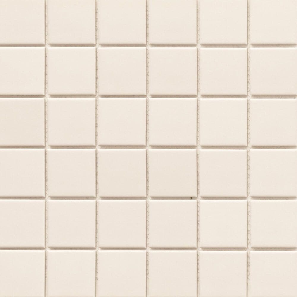 Emser Catch Ivory 2" x 2" Square on 12" x 12" Ceramic Mosaic Sheet, , large