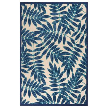 Nourison Aloha Floral 6" x 9" Navy Indoor/Outdoor Area Rug, , large