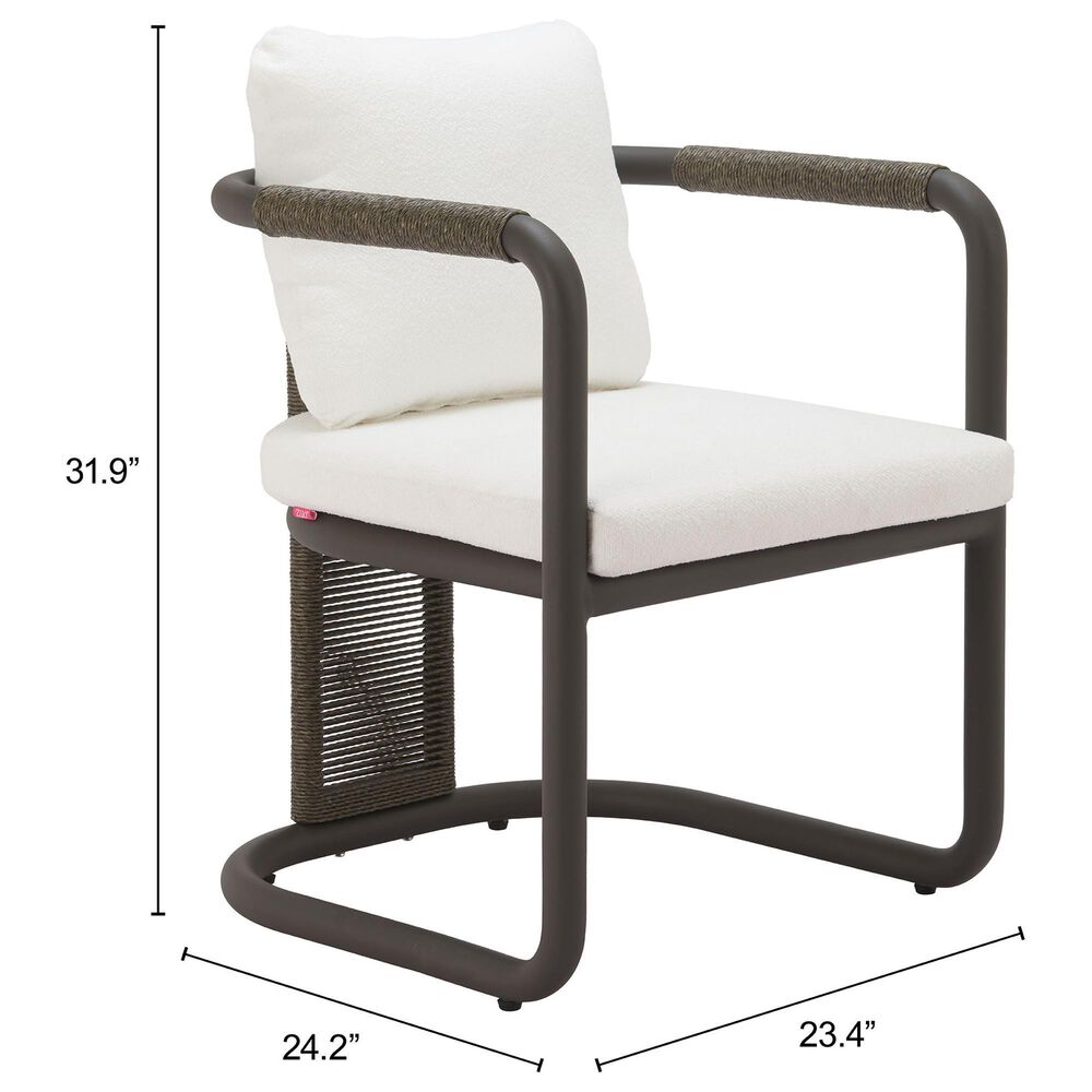 Zuo Modern Ciel Outdoor Dining Chair in Ivory (Set of 2), , large