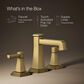 Kohler Riff Widespread Bathroom Sink Faucet in Vibrant Brushed Moderne Brass, , large
