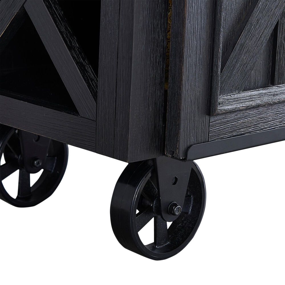 Imperial International Bar Cart in Blackened Oak and Grey Wash, , large