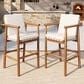 Hearth and Haven Outdoor Barstool with Webbing Design in Beige (Set of 2), , large