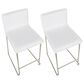 Lumisource Mara Counter Stool with White Cushion in Stainless Steel (Set of 2), , large