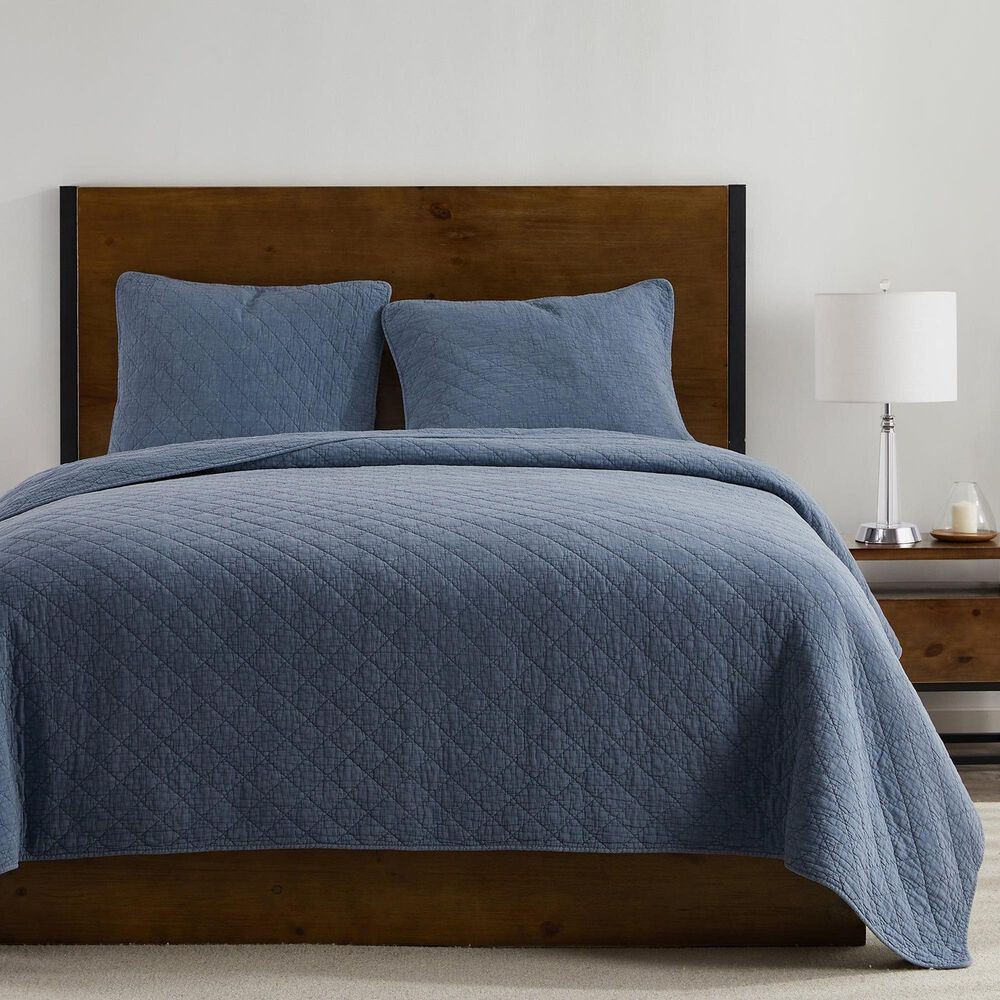 HiEnd Accents Stonewashed 3-Piece King Quilt Set in French Blue, , large