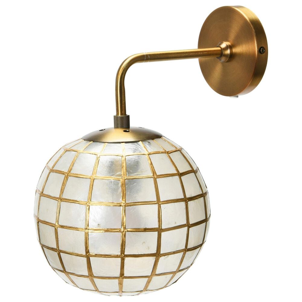 Creative Coop Ollie Wall Sconce with Detail in Brass, , large