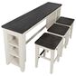 Waltham Madison County Sofa Console and 3 Stools in Vintage White and Barnwood, , large