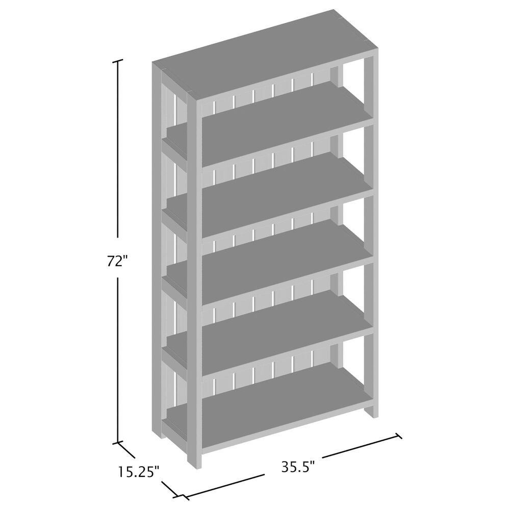 Furniture of America Moyer 5 Shelves Bookcase in Black and Gray, , large