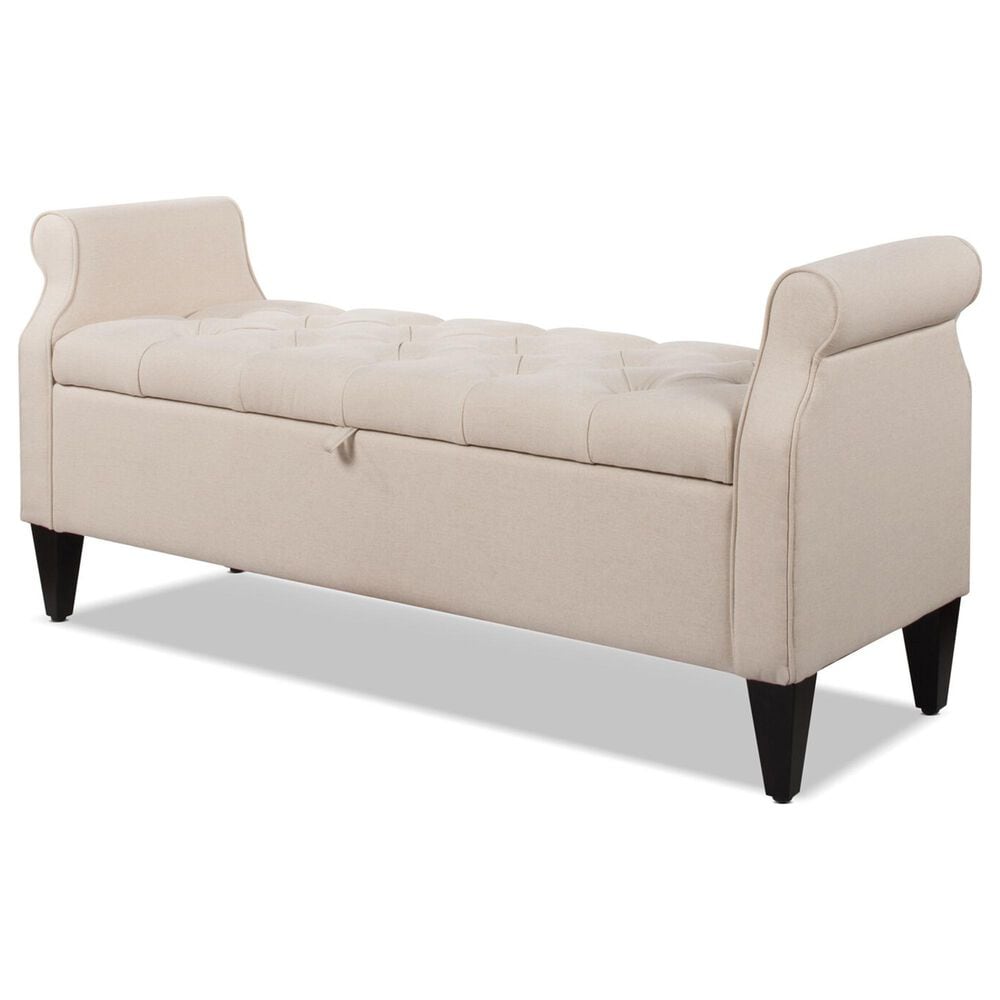 Jennifer Taylor Home Jacqueline Tufted Roll Arm Storage Bench in Sky Neutral, , large