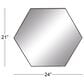 Maple and Jade 21" x 24" Hexagon Wall Mirror with Thin Minimalistic Frame in Black, , large
