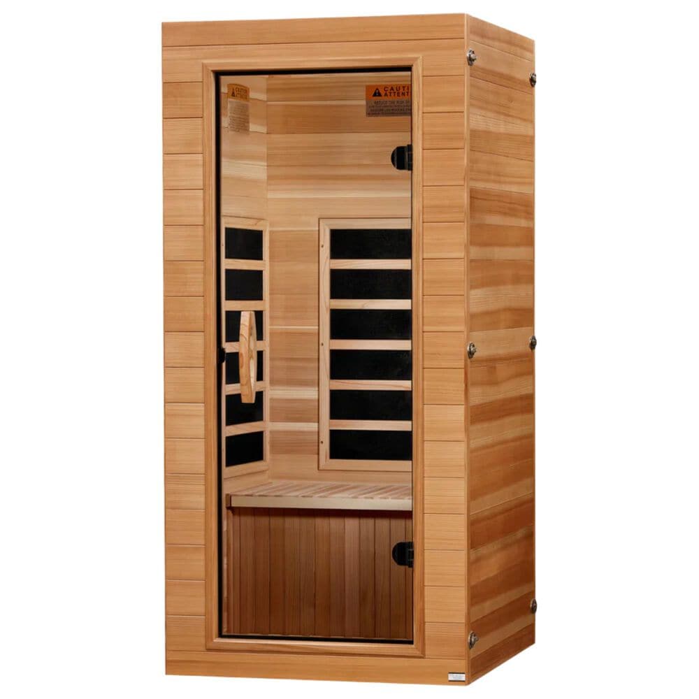 EZlife Elite 1-Person Compact Ultra Low EMF FAR Infrared Home Sauna in Natural Hemlock, , large