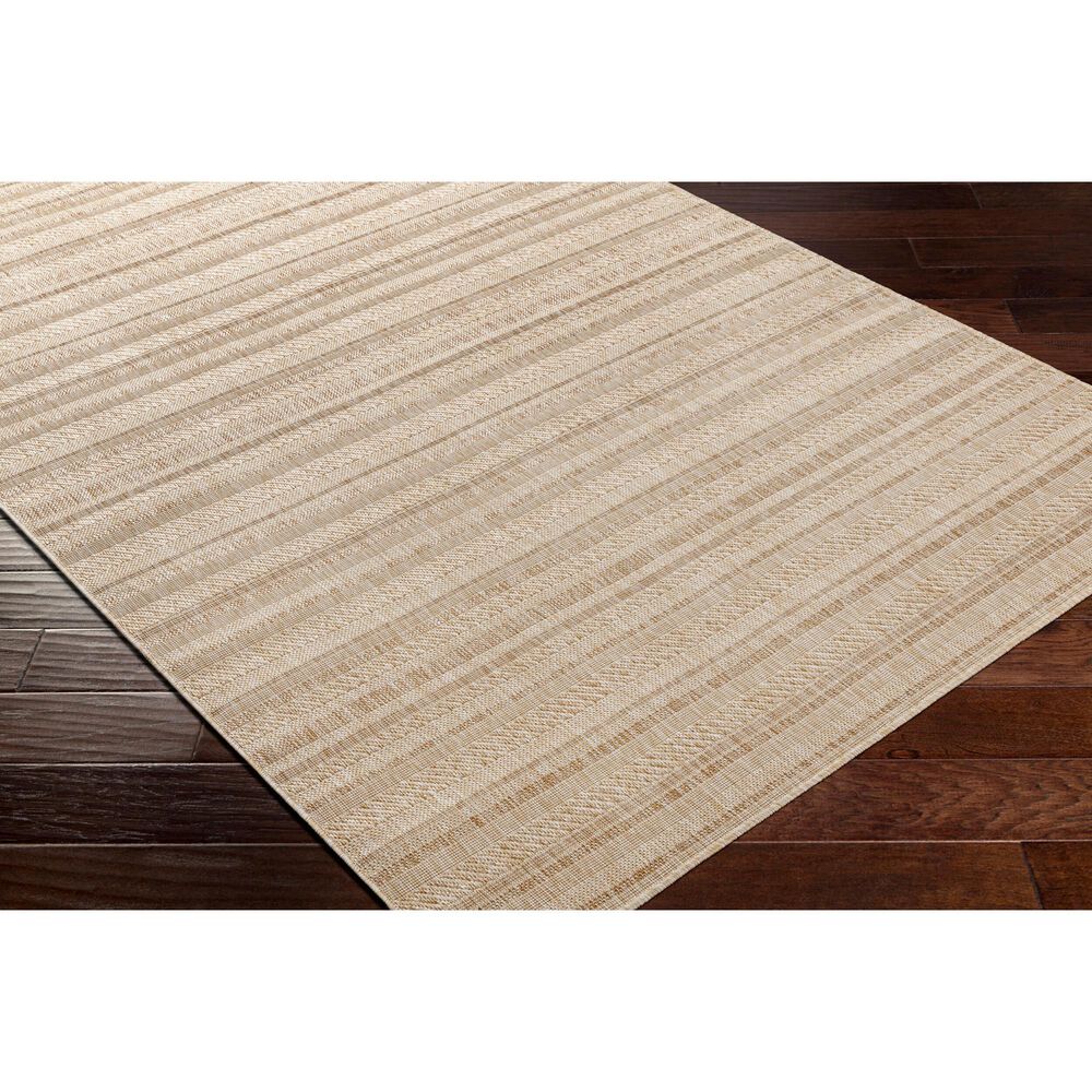 Surya Eagean EAG-2409 Light Beige, Brown, Cream and Light Brown 5&#39;3&quot; x 7&#39;7&quot; Indoor/Outdoor Area Rug, , large