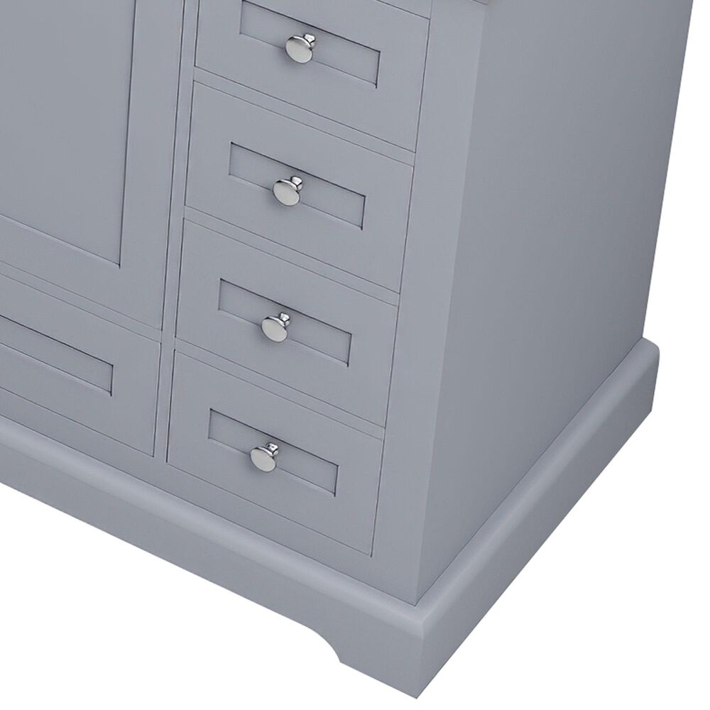 Lexora Home Dukes 84" Double Bathroom Vanity in Dark Grey with 2 cm White Cultured Marble Top and Rectangular Sinks, , large