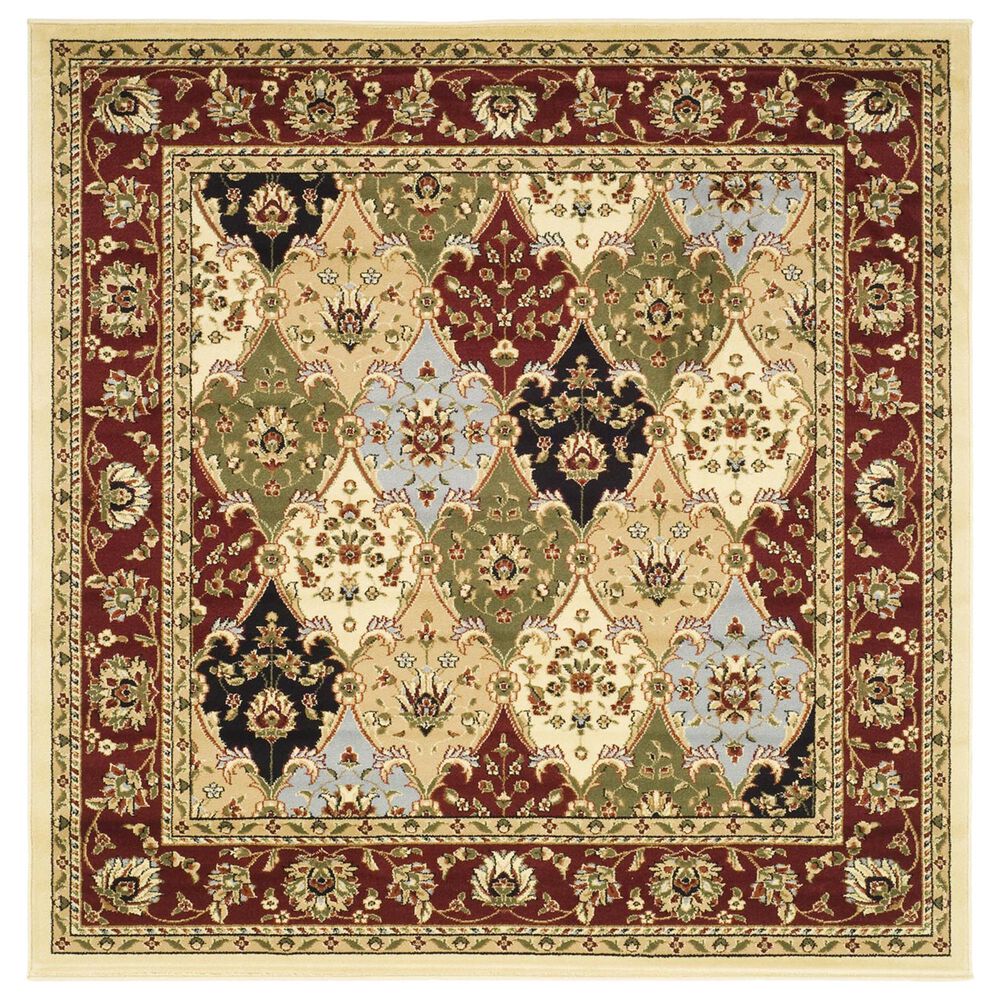 Safavieh Lyndhurst 6" Square Multicolor and Red Runner, , large