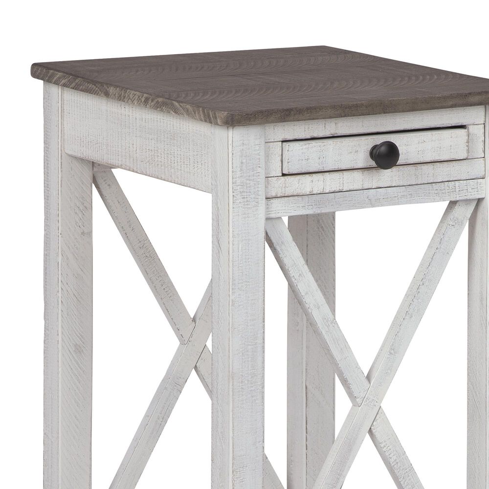 Ashley Adalane Accent Table in Distressed White and Gray, , large