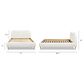 Jennifer Taylor Home Roman Queen Platform Bed with Ivory White Upholstered in Natural Whitewashed, , large
