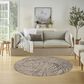 Nourison Rustic Textures Ivory and Grey 7"10" Round Area Rug, , large