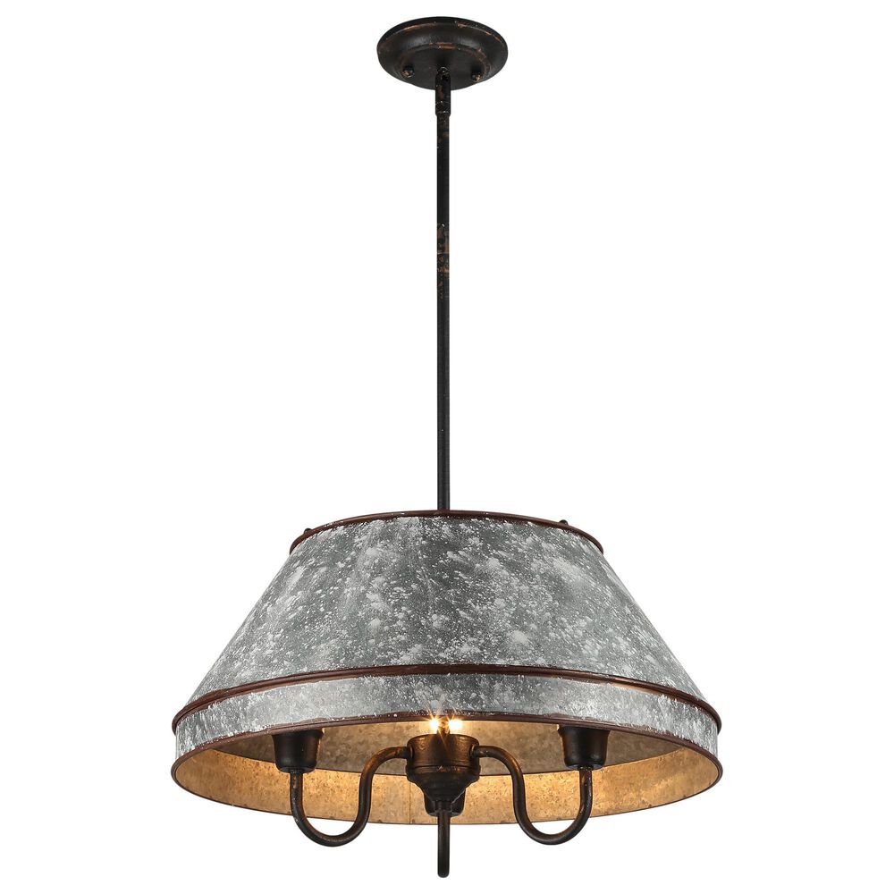 Golden Lighting Jasper 3-Light Pendant in Antique Black and Weathered Gold, , large