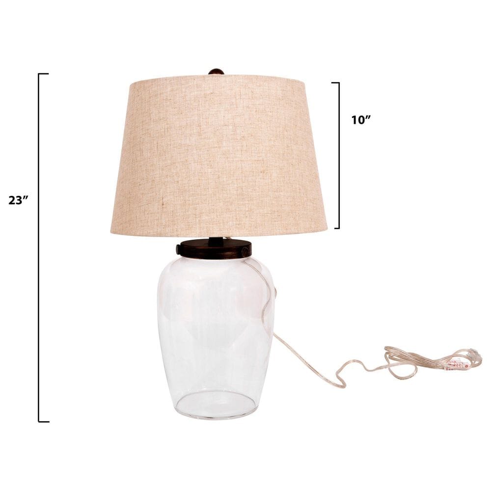 Creative Coop Fillable Glass Table Lamp in Clear, , large