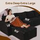 HOMLUX 127.4" Sectional Sofa in Black, , large