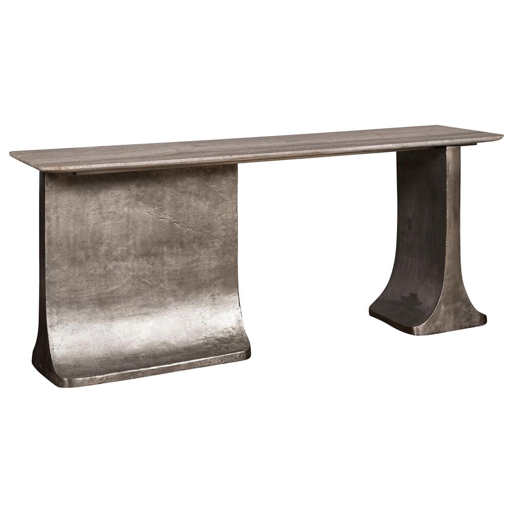 Vanguard Furniture Reveal Console Table in Metal and Stone, , large