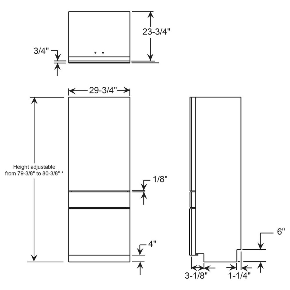 Monogram 30&quot; Integrated Glass Door Refrigerator for Single or Dual Installation, , large