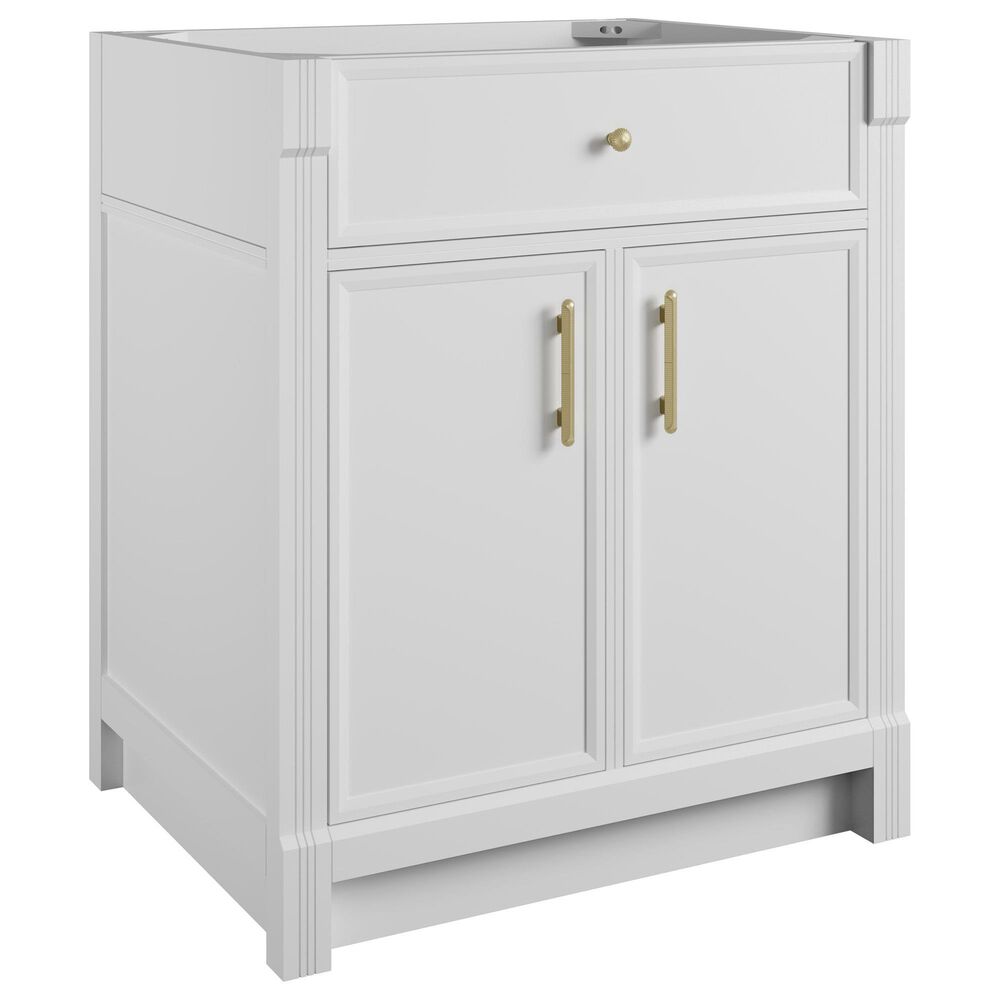 James Martin Bellshire 30" Single Bathroom Vanity in Bright White with 3 cm Lime Delight Silestone Top and Rectangular Sink, , large