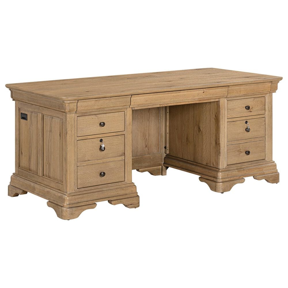Riva Ridge Chateau Philippe 2-Piece Executive Desk and File Cabinet Set in Cognac, , large