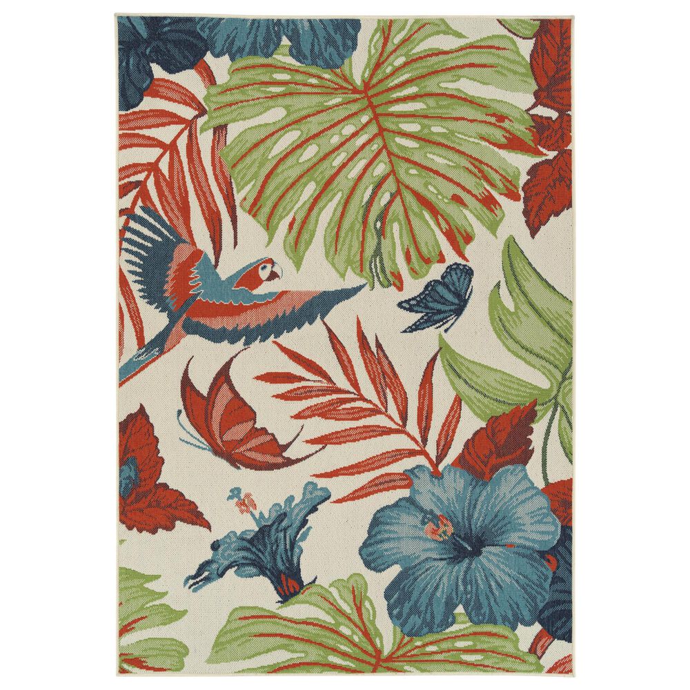 Kaleen Rugs Amalie 2"2" x 8" Ivory, Blue, Red and Navy Indoor/Outdoor Runner , , large