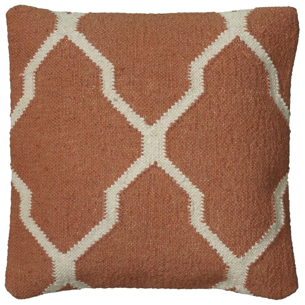 Rizzy Home 18" x 18" Pillow Cover in Orange and White, , large