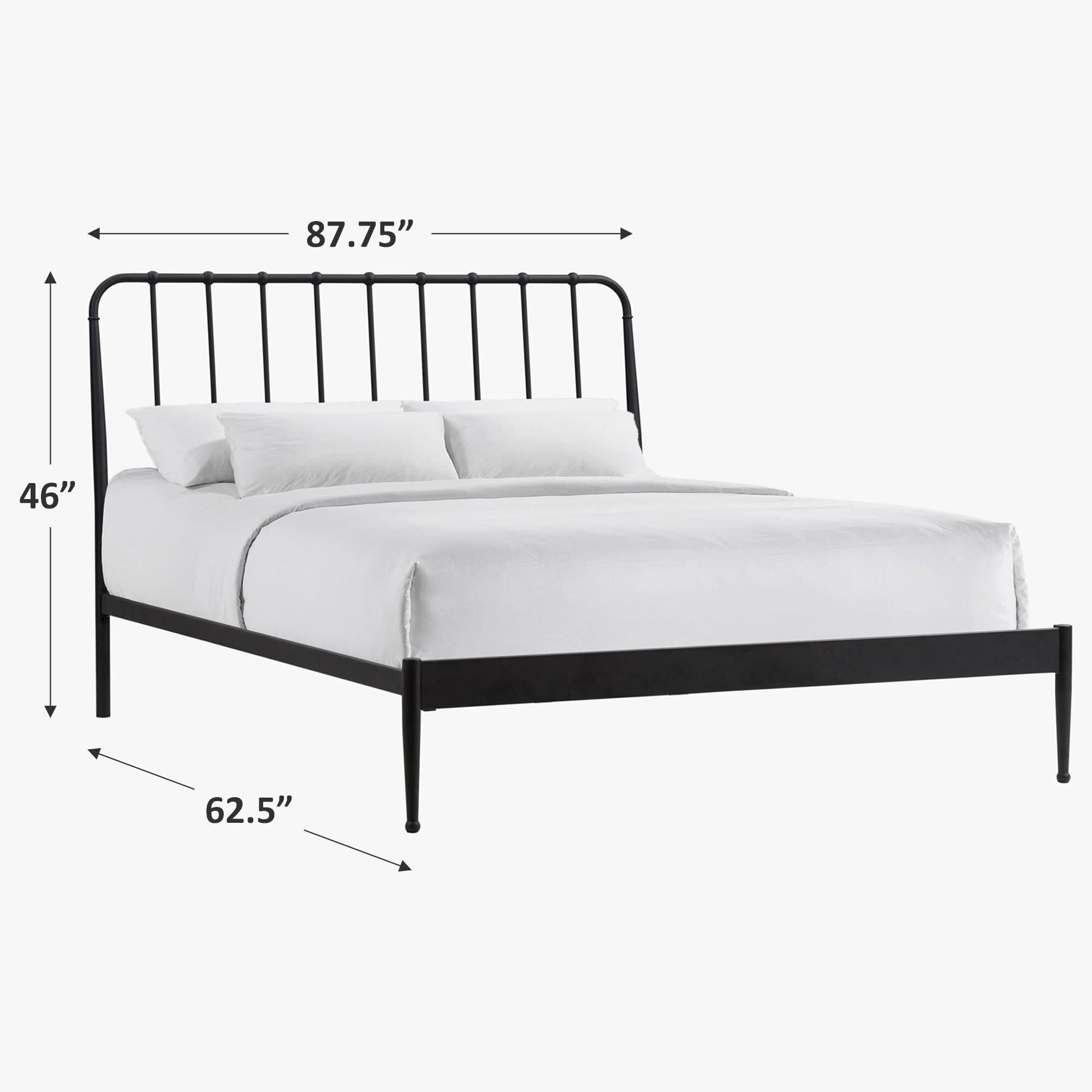 Hawthorne Furniture Farmhouse Queen Metal Panel Bed in Matte