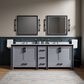 Lexora Home Ziva 84" Double Bathroom Vanity in Dark Grey with 2 cm White Quartz Top and Rectangular Sinks, , large