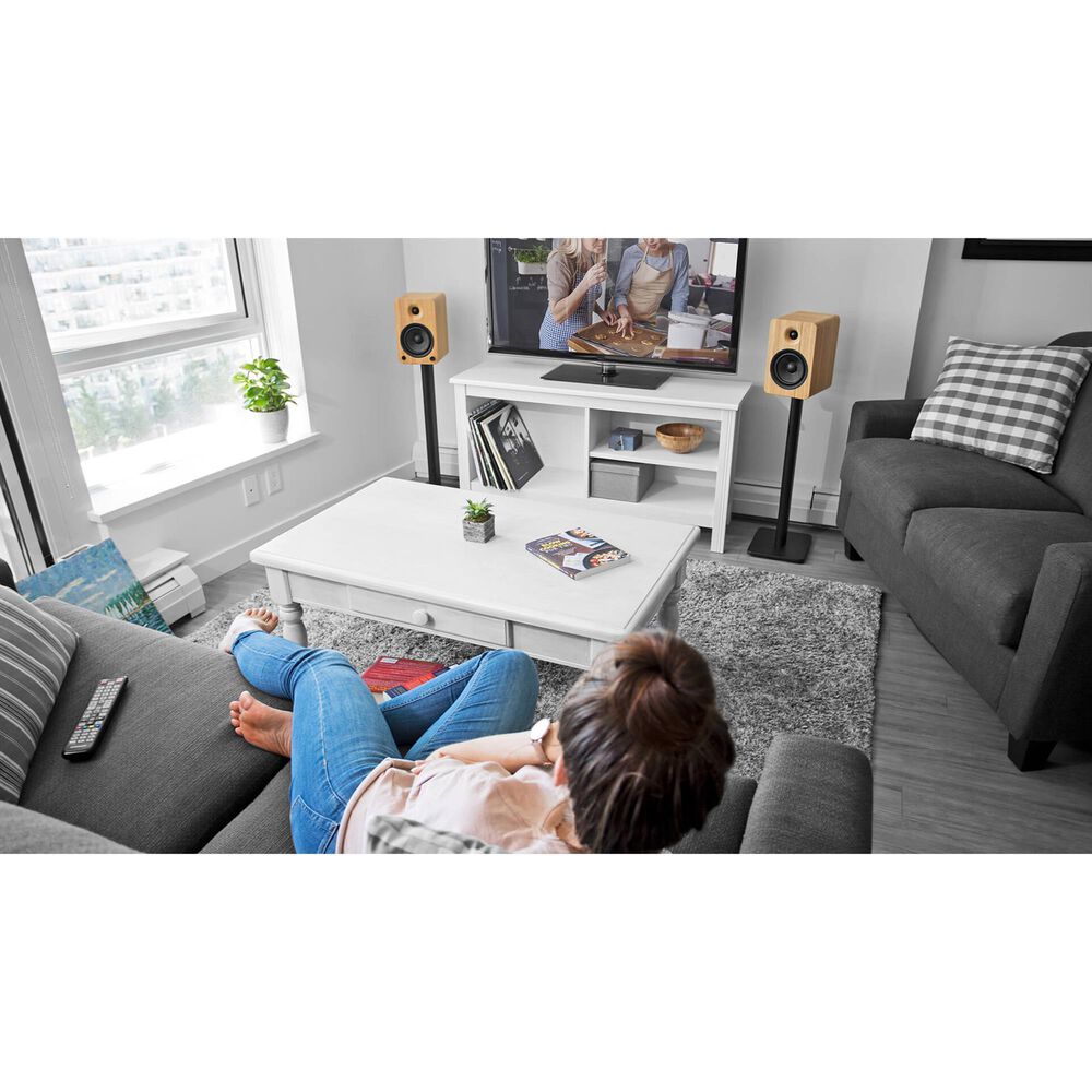 Kanto 32" Bookshelf Speaker Swiveling Floor Stands in Matte Black (Set of 2), , large