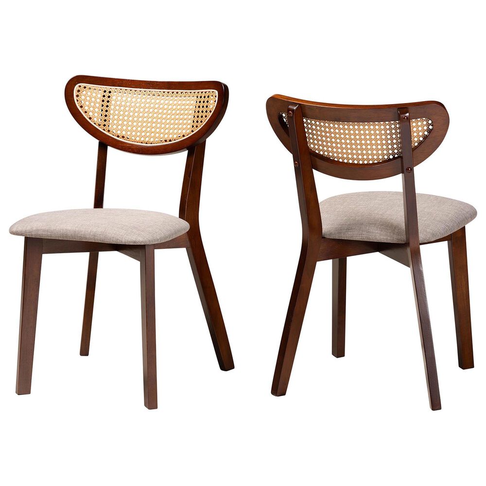 Baxton Studio Dannell Side Chair in Walnut Brown and Light Brown (Set of 2), , large