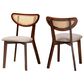 Baxton Studio Dannell Side Chair in Walnut Brown and Light Brown (Set of 2), , large