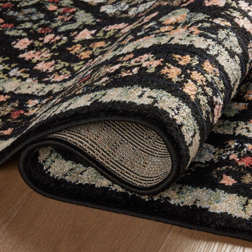 Rifle Paper Co Laurel Parquet 2&#39;8&quot; x 4&#39; Black Area Rug, , large