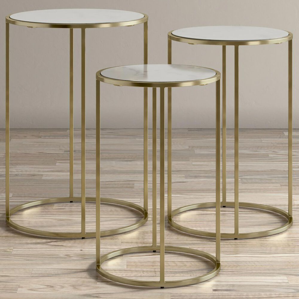 Waltham Global Archive Nesting Tables in Riviera Gold &#40;Set of 3&#41;, , large