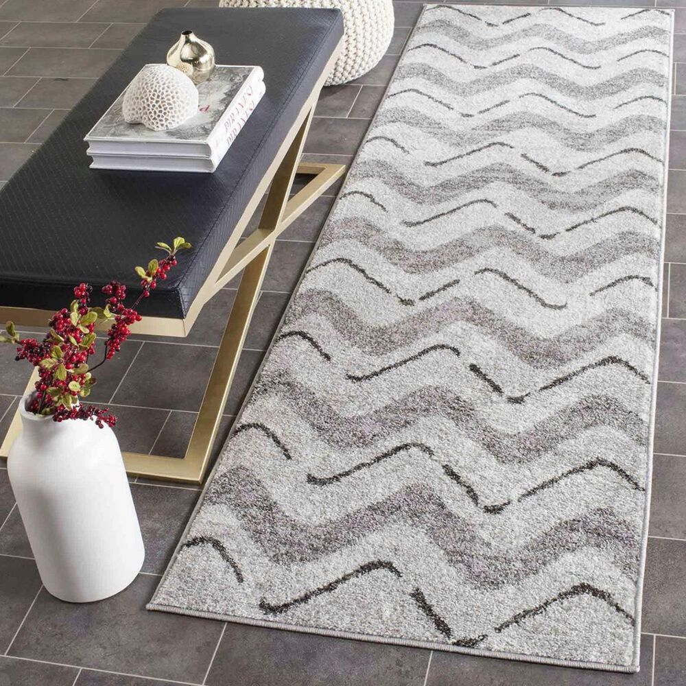 Safavieh Adirondack ADR121P 2&#39;6&quot; x 12&#39; Silver and Charcoal Runner, , large
