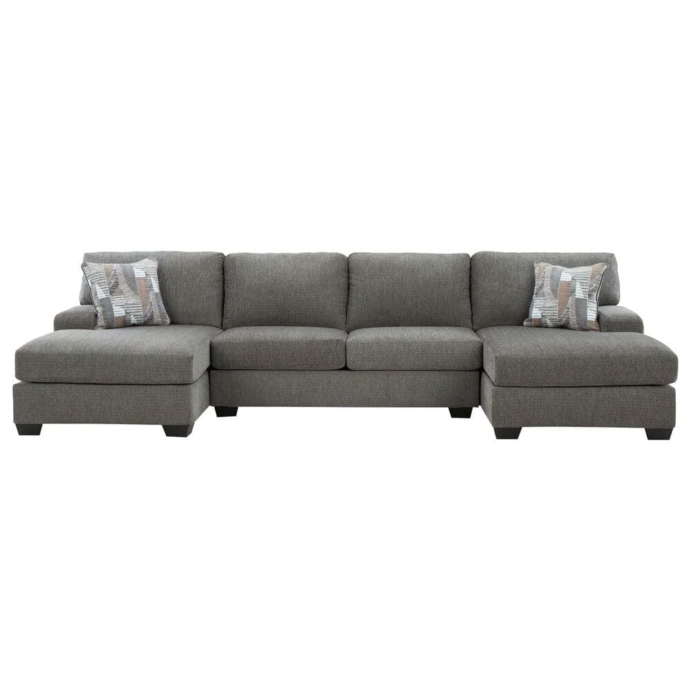 Ashley Clarington 3-Piece Symmetrical Sectional with Double Chaise in Greystone, , large