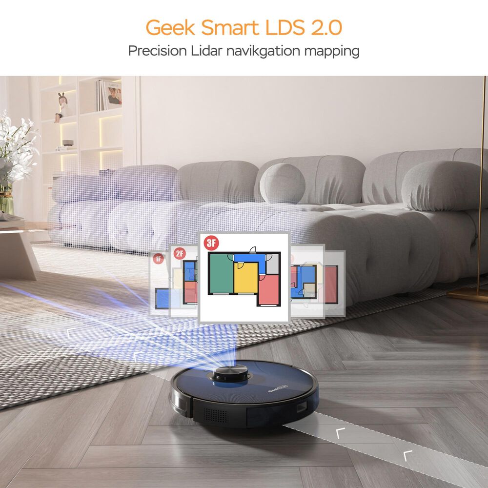HOMLUX Smart L7 Robot Vacuum Cleaner and Mop in Black, , large