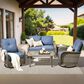 HOMLUX 6-Piece Patio Conversation Set in Denim Blue, , large